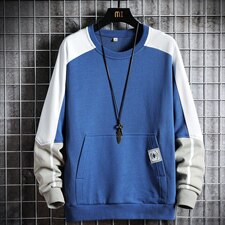 秋季新款潮流上衣圆领贴标袋鼠口袋宽松男士休闲卫衣CYWY8859-P30，男装卫衣，电商A128