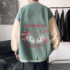 电商DSA028-JKC21P37P50新款印花棒球服外套港风休闲夹克，男装夹克，电商A028