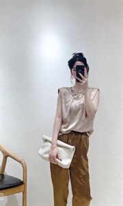 醋酸金属链上衣图片