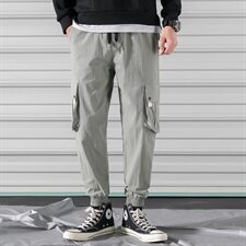 青少年春季工装休闲裤男韩版潮流宽松简约九分裤子DS362T，男装休闲裤，电商A102