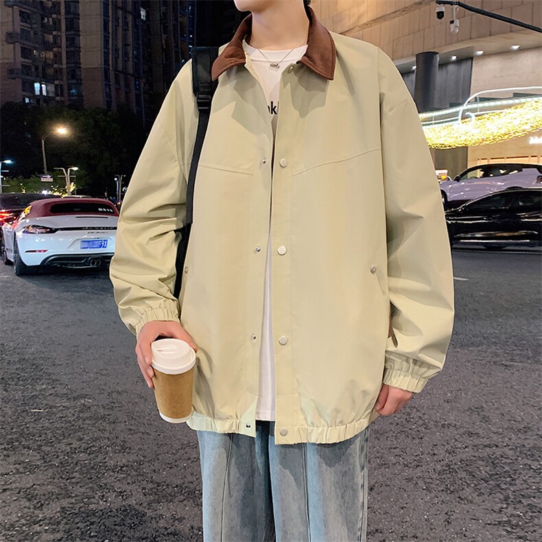 新款港风外景宽松夹克男撞色衬衫领上衣外套MYJ24-7863-P70,男装夹克,星座717
