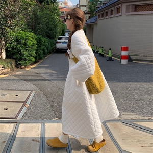 A570-P108 长款菱格棉服新款棉袄超好看外套潮图片