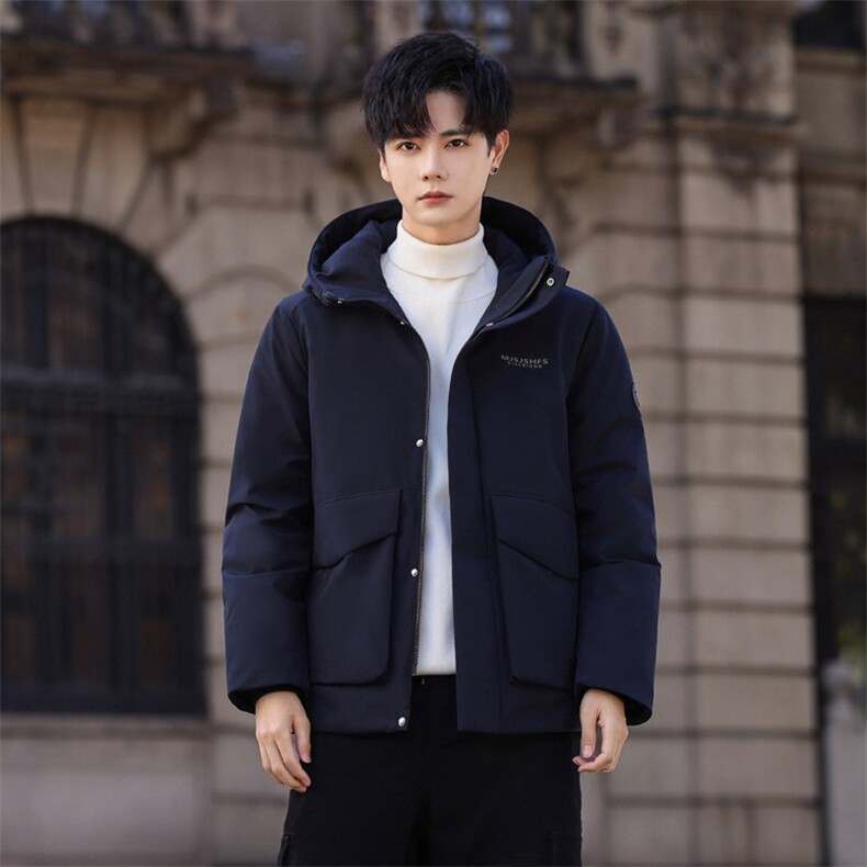 冬装时尚百搭新款男士连帽短款户外白鸭绒羽绒服外套男DB952-P210，男装羽绒服，星座1210A