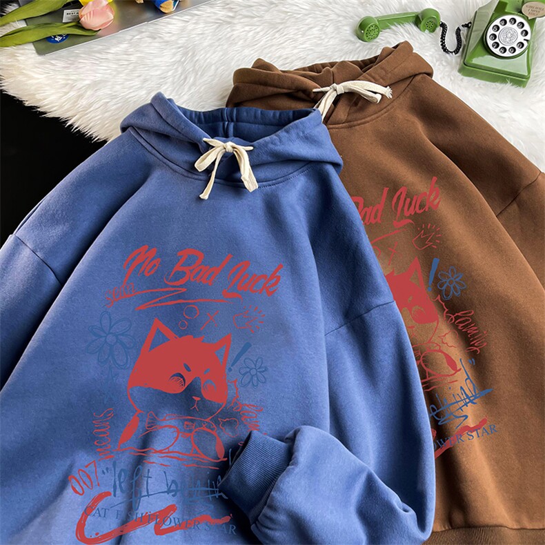 WY2226-P35加绒款-P40纯棉连帽卫衣男大码运动帽衫宽松薄,男装卫衣,电商A040