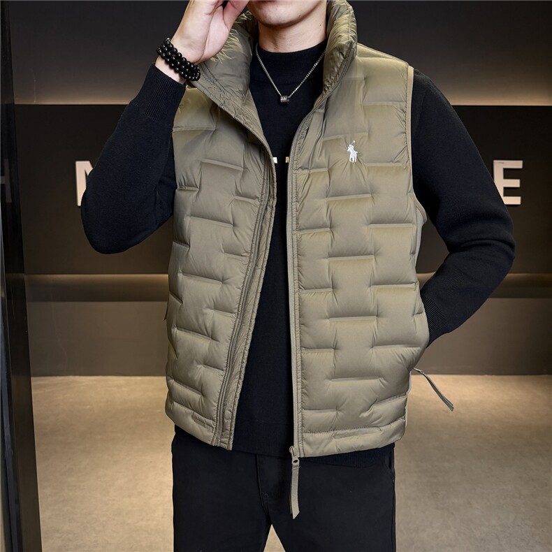 针织拼接男士短款冬季立领外穿内搭两用羽绒服坎肩马甲M6822-P120,男装羽绒服,电商A237