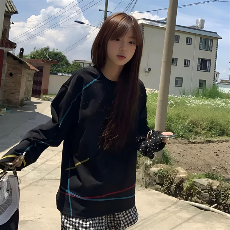 美式高街解构工艺速干长袖T恤衫男女款防晒上衣户外运动骑行服潮图片