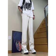 美式高街hiphop冰丝铆钉微喇休闲裤货号K2425P55，男装休闲裤，电商A063