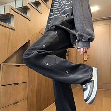 运动休闲长裤秋冬季新款加厚阔腿直筒男装XK318-P45，男装休闲裤，星座208-5