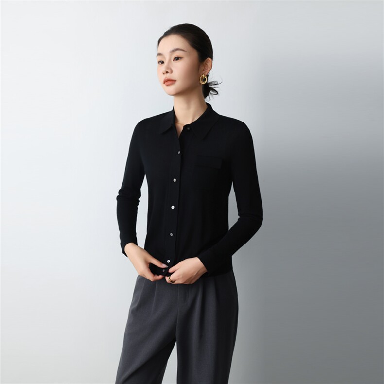 气质修身显瘦秋季新款polo领羊毛衫女士,女装羊毛衫,清联羊绒