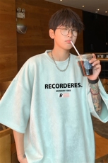 ！2025夏季新款男士鹿皮绒印花短袖T恤情侣半袖TL2418特P19，男装T恤，电商B220