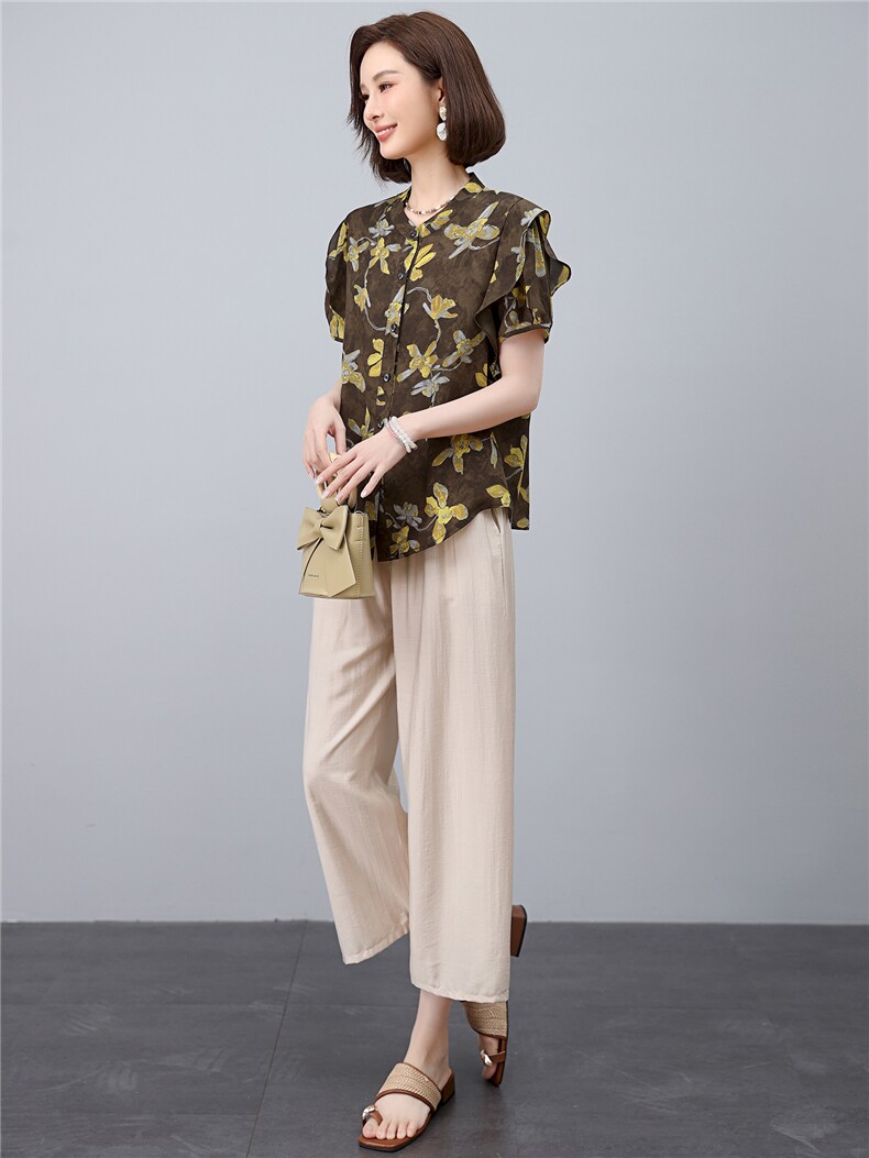 宽松舒适裤子时尚潮流舒适休闲2025年夏季纯色宽松个性优雅,女装休闲裤,江忆布依