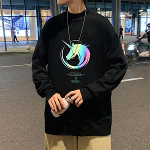 M18138-P45 加绒款-P65半高领毛衣男士大码针织衫男毛线衣男图片