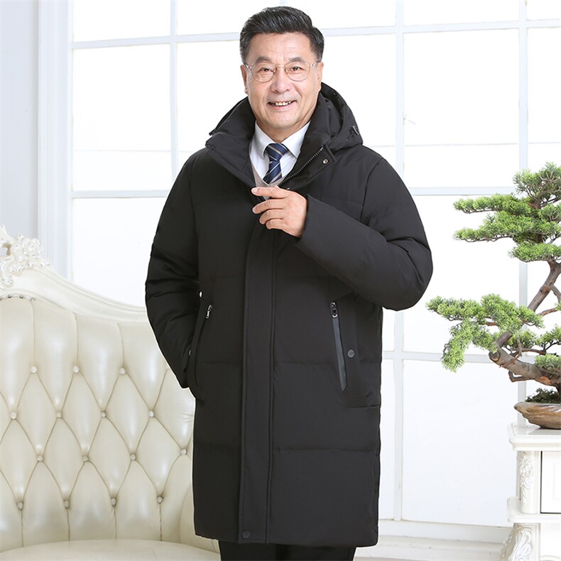 2025年中老年男士羽绒服大毛领中长加厚保暖外套爸爸装YR09-P230,男装羽绒服,星座1210A