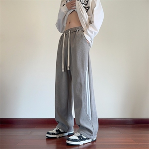 青少年秋冬条纹休闲潮牌得物二开经运动裤子XZ301b-2-CK711P32图片
