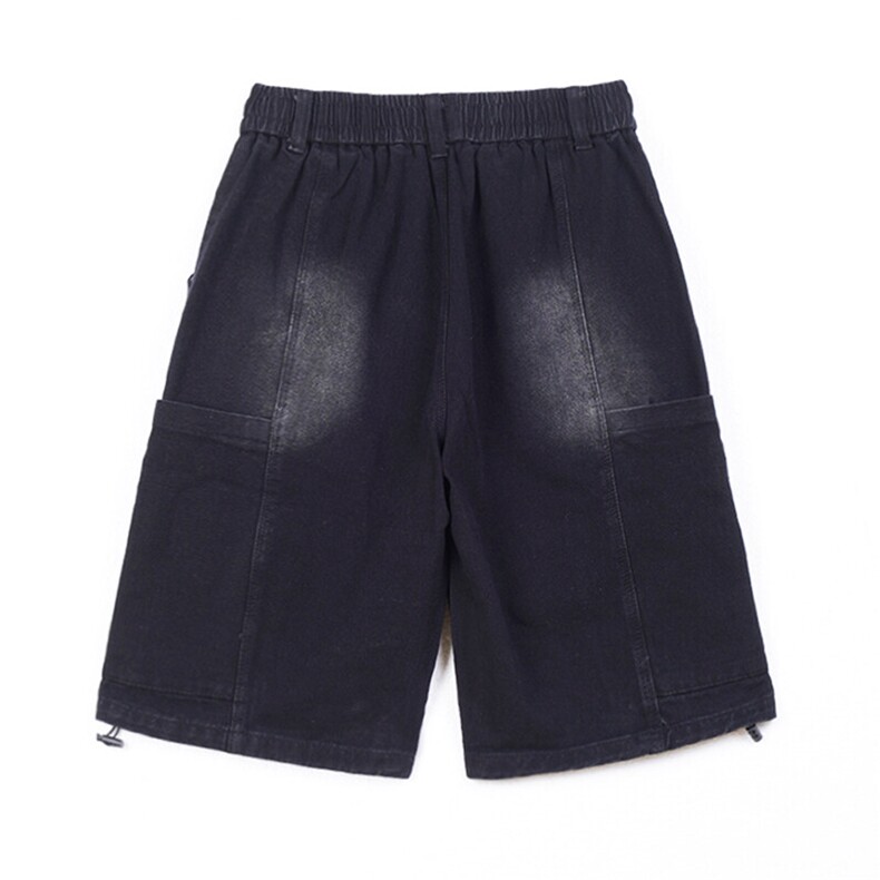 美式高街潮牌牛仔短裤潮流宽松休闲五分裤A086-DK404-P45,男装牛仔裤,电商基地A086