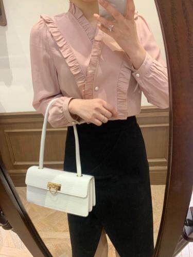 独屿2021春木耳边设计上衣，女装，独屿