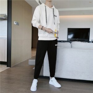 秋季男士潮流连帽套头学生长袖运动休闲卫衣套装男TZ778P65图片