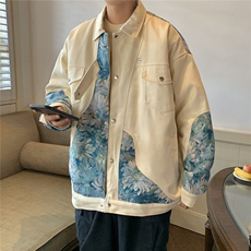 1港风刺绣拼接棉衣男夹克棉服男外套男8706P115控158，男装夹克，星座226-2