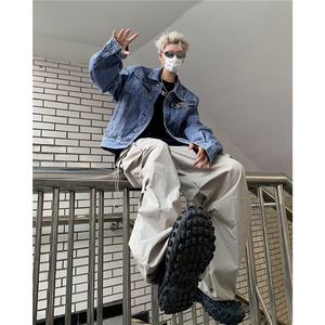 水洗牛仔外套男款春秋季高级感宽松美式vibe高街潮牌JK8930-P70图片