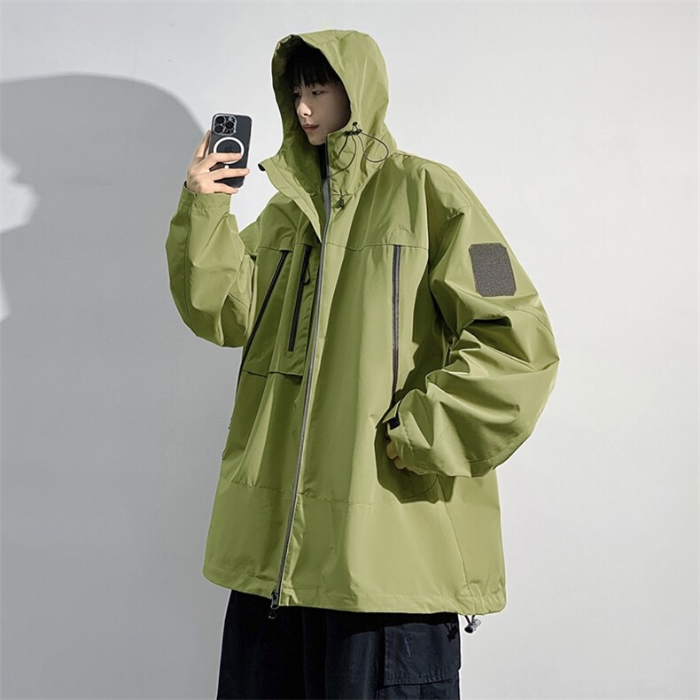中性风工装冲锋衣男高品纯色宽松夹克外套DSA157B-J91-P60,男装夹克,电商A157B
