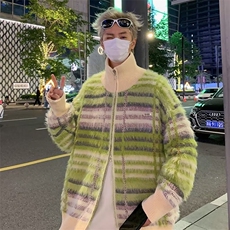 美式复古撞色开衫毛衣男慵懒风宽松加厚保暖线衣外套M1651-P70，男装针织衫/毛衣，星座512-4