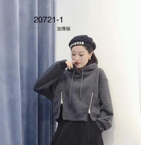 【现货】加厚双拉链连帽卫衣,女装卫衣/绒衫,億亿铭品