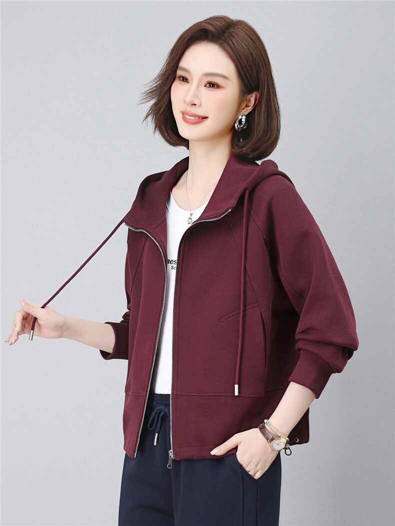 长期有货运动开衫卫衣女2026秋季新款时尚连帽上衣休闲长袖短外套,女装卫衣/绒衫,璐依舞