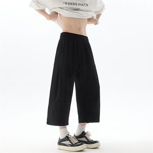 8XL-M七分裤男款夏季冰丝薄款休闲裤子宽松大码7分短裤QK27001P40图片