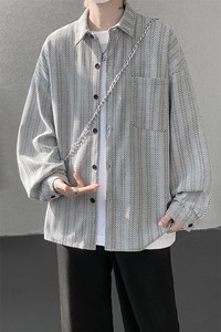 衬衫男春季新款港风宽松大码雪尼尔长袖衬衣CS7008-P39图片