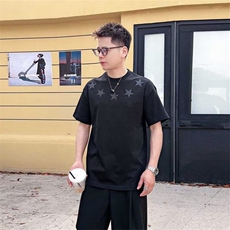 纯色网红小众轻奢男T恤短袖百搭无品牌夏季青少年抗菌落肩袖，男装T恤，星座506A