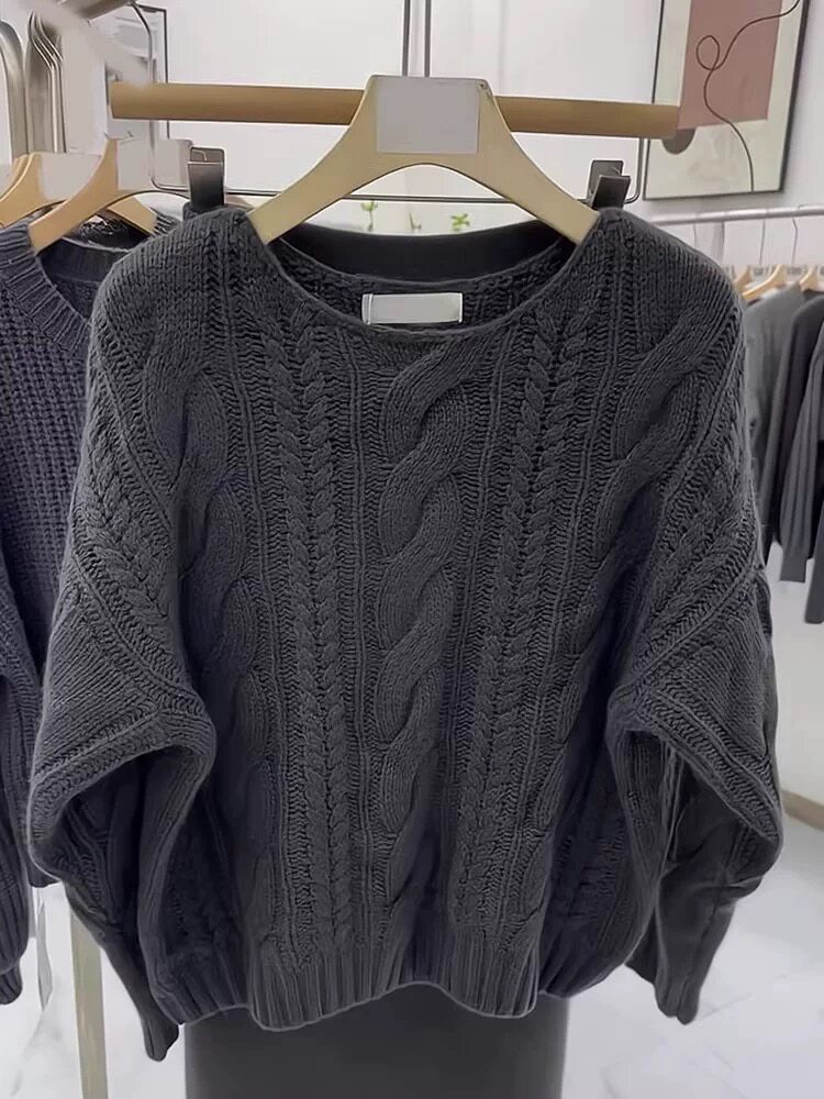 2026年秋季时尚百搭通勤简约休闲一字领扭花，女装羊毛衫，圣旺供货