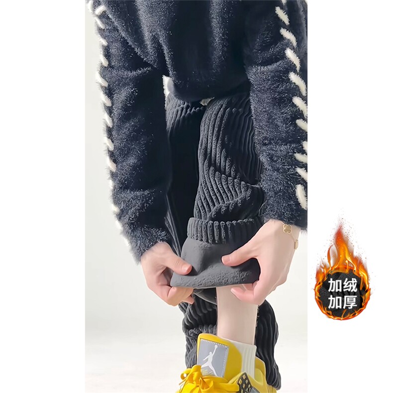 2025冬季大码加绒加厚雪尼尔粗条休闲裤拖地裤XZ806-KZ2278-P68,男装休闲裤,四季星座806