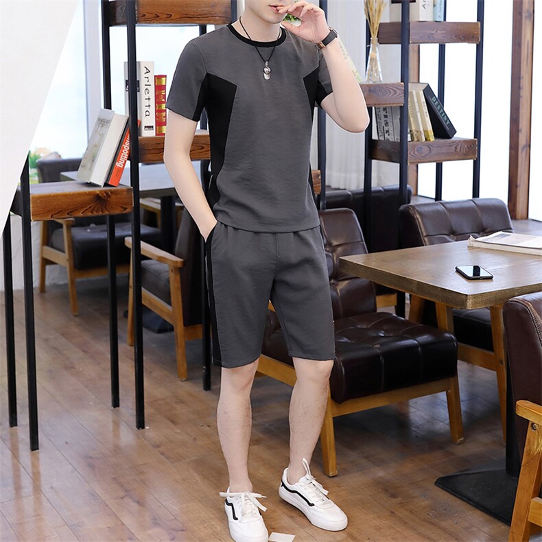 2021夏季新款原创短袖套装男T恤学生运动潮男T710-P50，男装套装，星座1206（原A206）