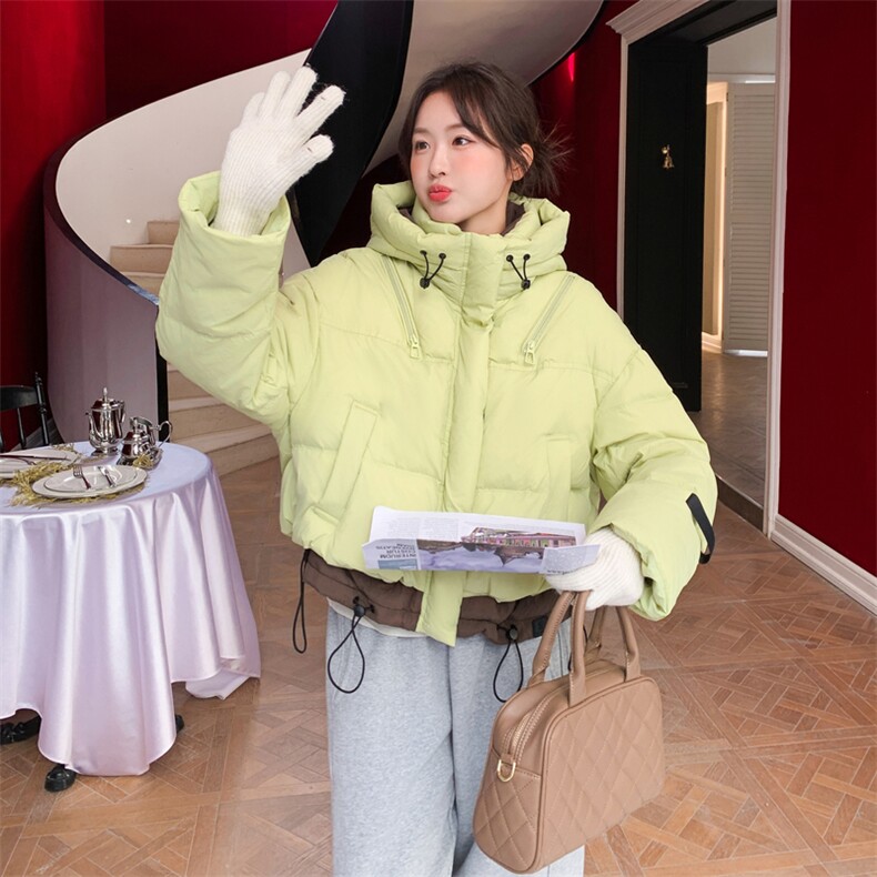 新款糖果色连帽羽绒服保暖2025年冬季2C267-985-P265-K388，女装羽绒服，茵姿媚