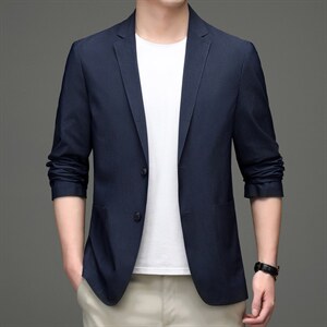 男士西服休闲西装外套男春秋单西秋季中年爸爸装2023新款单件上衣图片