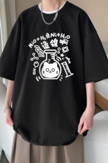 重磅纯棉短袖T恤男夏季潮牌美式嘻哈潮流宽松大码情侣款半袖体恤，男装T恤，电商A040