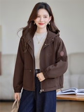 现货!2025年冬季时尚休闲连帽刺绣加绒加厚女外套，女装棉衣/棉服，依恋蒂丝