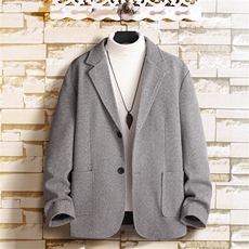 N6169/P95加棉P105冬季新开叉呢料毛呢西服男宽松外套上衣呢大衣，男装西服，电商A141
