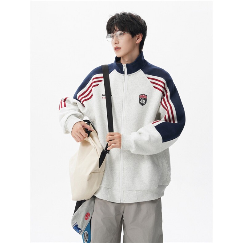 1506/QW17050/P50美式徽章印花棒球服外套插肩袖开衫卫衣夹克,男装夹克,星座1506