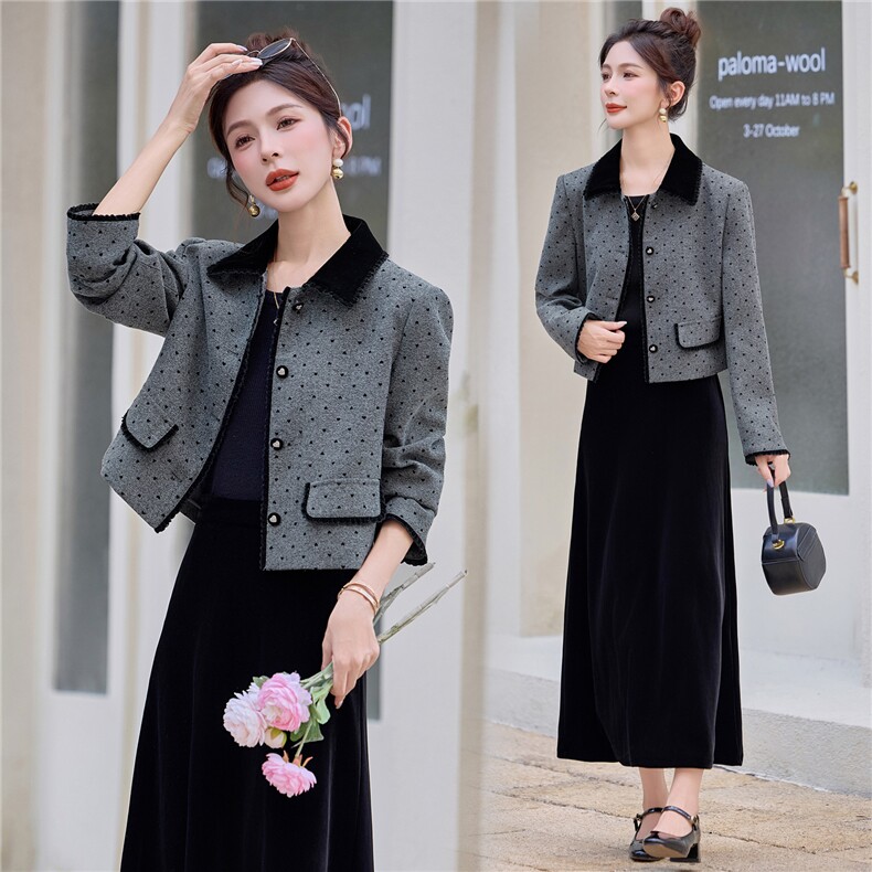 现货小香风套装女春秋2025新款今年流行减龄漂亮时尚洋气套装裙，女装套装/套裙，兰菲阁