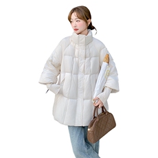 白色灯笼袖羽绒服女冬季2025新款韩版宽松a字版爆款加厚小个子，女装羽绒服，维一诺