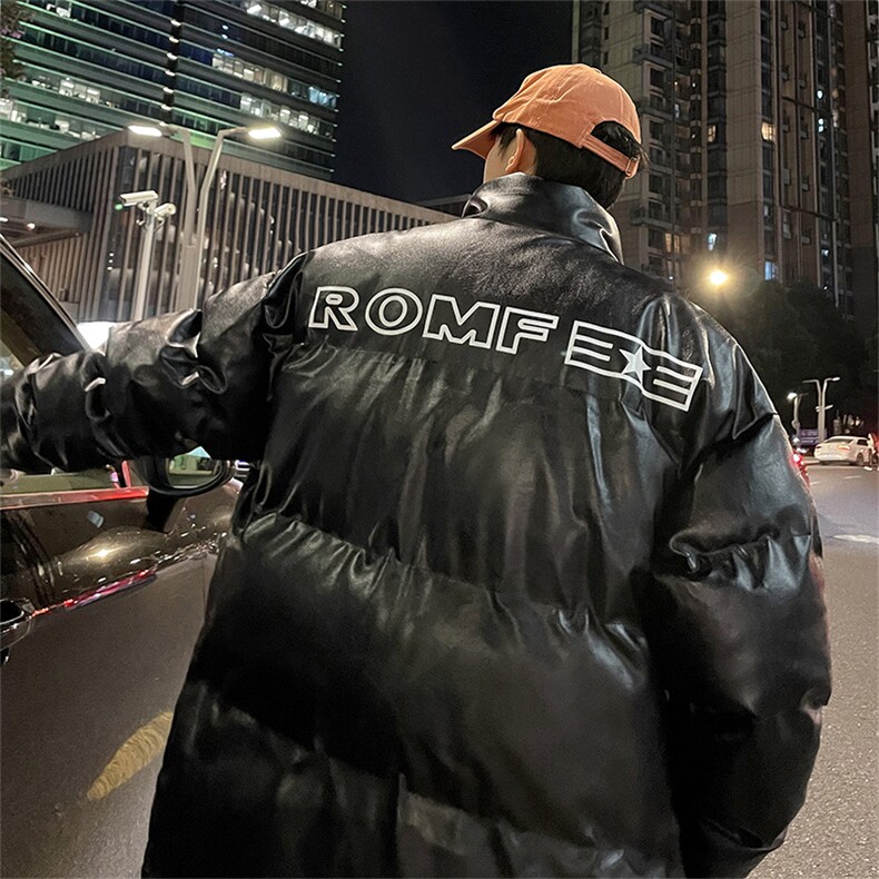 冬季PU皮棉衣男潮牌加厚棉服外套2188特P100,男装棉衣,电商A309