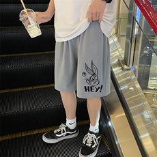 MK37179-P15冰丝短裤男士大码宽松休闲五分裤男运动中裤港风，男装休闲裤，电商A040
