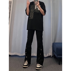 高街美式排扣牛仔裤拉链设计感直筒牛仔裤，男装牛仔裤，星座310A-4