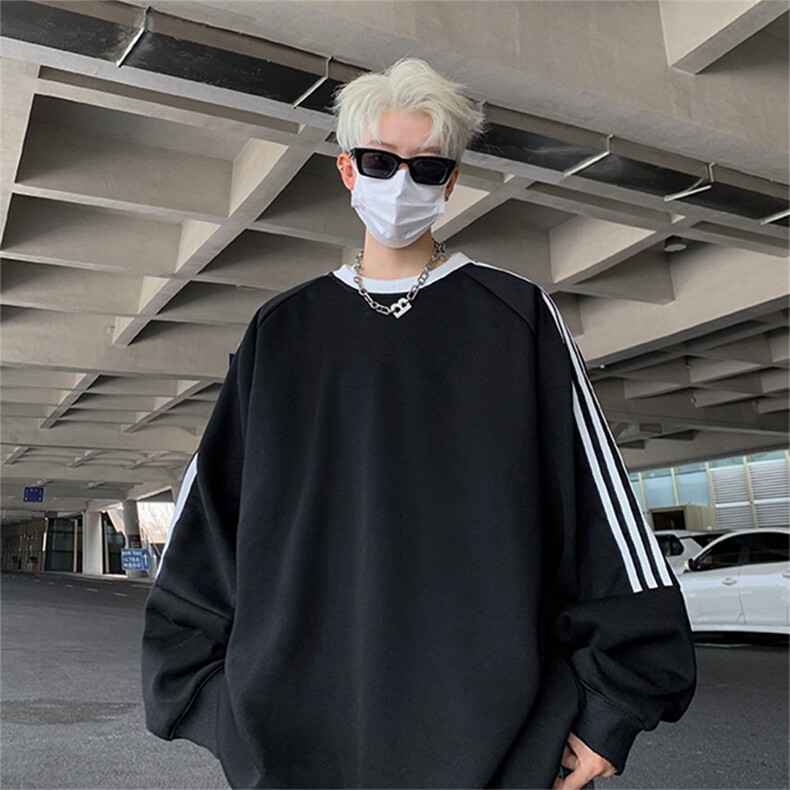 抖音得物高品质重磅全棉二开支持退换 360克宽松织带圆领卫衣CM03图片