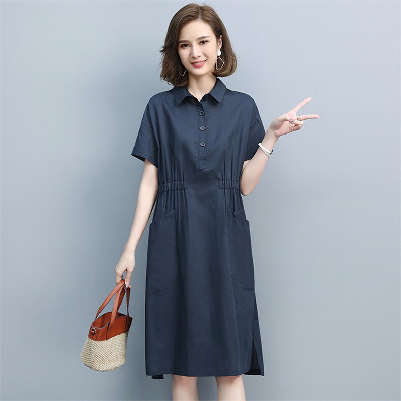 大码女装连衣裙2024新款夏季胖mm显瘦遮肉遮肚V领妈妈减龄裙子,女装连衣裙,丽影随形