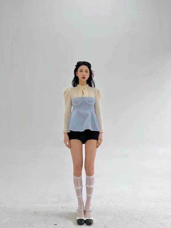 灰蓝色手工编织肩带吊带背心，女装背心吊带，HE