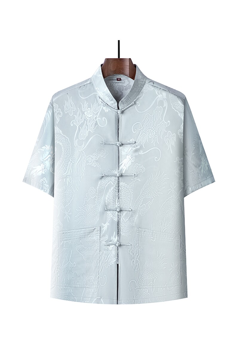 中老年唐装男士休闲短袖套装夏季爸爸装爷爷晨练服汉服,男装民族服装,电商B212（原钱塘6029）