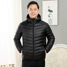 常年货男中老年90绒轻薄连帽羽绒服外套秋冬休闲羽绒轻便外套，男装羽绒服，钱塘723