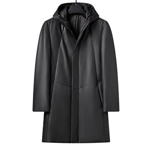 冬装绵羊皮皮羽绒服连帽厚款中年休闲男装白鸭绒外套HPN6803-P630，男装羽绒服，电商B212（原钱塘6029）